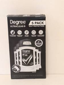 lot 94 image: NEW DEGREE ULTRACLEAR PLUS DEODORANT 5PK.