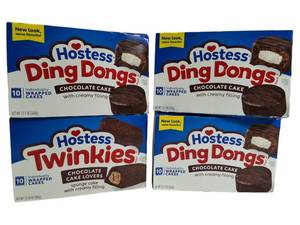 lot 46 image: Hostess  (3) Ding Dongs  & (1) Twinkies Chocolate Cake Lovers flavor