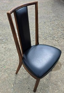 lot 1011 image: Black-Cushioned wooden Chair