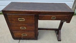 lot 1003 image: Vintage Hardwood Writing Desk