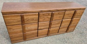 lot 1004 image: Long Wooden Dresser with Cedar drawers