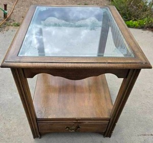 Glass Top Side Table