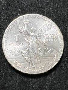 1982 MEXICAN PLATA PURA 1 TROY OZ .999 FINE SILVER