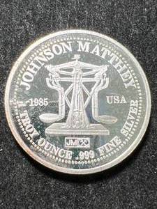 lot 09 image: 1 TROY OZ .999 FINE SILVER JOHNSON MATTHEY ROUND