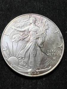 lot 15 image: 2022 AMERICAN SILVER EAGLE 1 TROY OZ .999 FINE SILVER