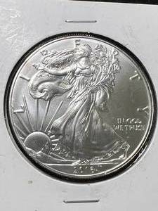 lot 18 image: 2016 AMERICAN SILVER EAGLE 1 TROY OZ .999 FINE SILVER