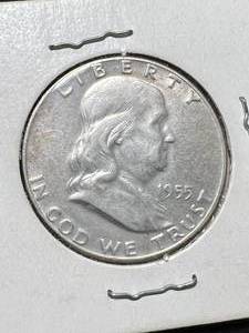 lot 32 image: 1955 US FRANKLIN HALF DOLLAR