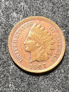 lot 41 image: 1907 US INDIAN HEAD CENT