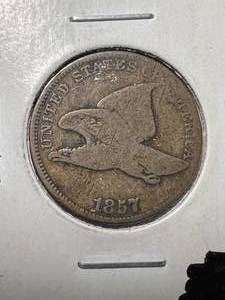 lot 56 image: 1857 US FLYING EAGLE CENT