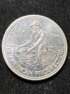 lot 74 image: 1986 ENGELHARD PROSPECTOR ROUND 1 TROY OZ .999 FINE SILVER