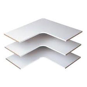 lot 17 image: Lot of Closet Evolution 30 in. D x 30 in. W Classic White Wood Corner Shelf (3-Pack) Customer  Returns See Pictures