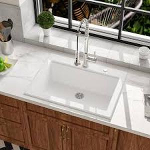 lot 65 image: White Drop in Single Bowl Workstation Top Mount Kitchen Sink Customer  Returns See Pictures