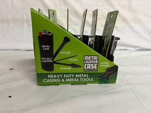 lot 84 image: 6 Packs of Metal Lighter Case with Multi Tool