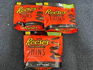 lot 165 image: 3 Packs of Reeses Dark Chocolate Thins