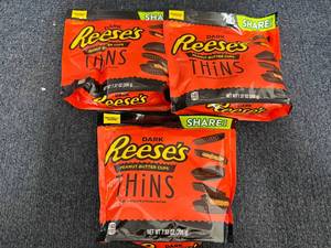 lot 166 image: 3 Packs of Reeses Dark Chocolate Thins