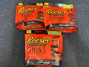 lot 167 image: 3 Packs of Reeses Dark Chocolate Thins