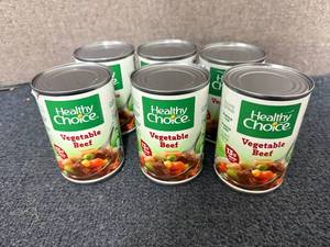 lot 222 image: 6 Cans of Healthy Choice Vegatable Beef