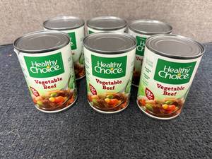lot 224 image: 6 Cans of Healthy Choice Vegatable Beef