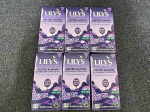lot 239 image: 6 Bars of Lilys Dark Chocolate Bars