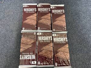 lot 252 image: 6 Hersheys Milk Chocolate Bars