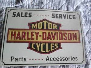 lot 200 image: Harley Davidson metal sign...