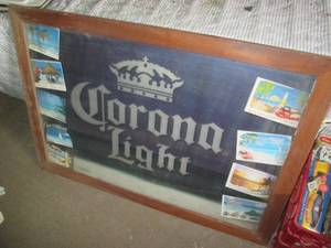 lot 204 image: Large Corona Light framed advertise...