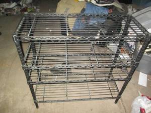 lot 233 image: 4-tier metal rack shelf approx 36x1...