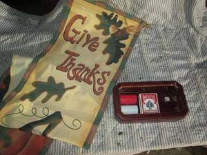 lot 276 image: Playing cards, poker chips and Give...
