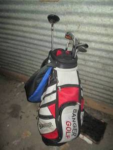 lot 286 image: Red, White and blue padded golf bag...