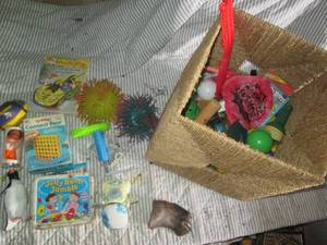 lot 166 image: Cube style wicker basket with a var...
