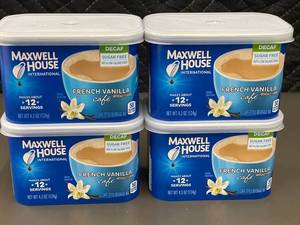 lot 148 image: Maxwell House French Vanilla Cafe Sugar Free Decaf, 4-Pack (17 APR 2025)