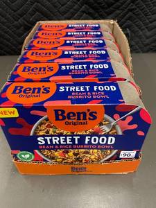 lot 210 image: Bens Original Street Food Bean & Rice Burrito Bowl 6-Pack, Best by Apr 2025