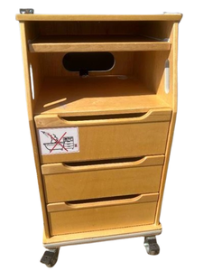 lot 11 image: Computer Standing Desk with 3-Drawer Supply Storage - Keyboard Tray, Good Space for Monitor, Ergonomic - Great Condition
