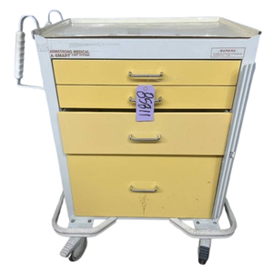 lot 23 image: MSRP $2800 Armstrong 4-Drawer A-Smart Cart Medication Emergency Locking Crash Cart - Has A Metal Side Panel In Front To Add On A Lock, With Lock In Place - Great Condition&nbspBUILT TO LAST A LIFETIME