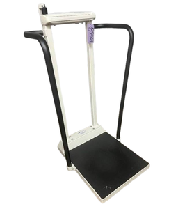lot 24 image: SR Scales SR585i Stand-On Patient Scale - Accurate Measurements, Wide-Grip Wrap-Around Handrails for Safety and Support, High Weight Capacity - Good Condition