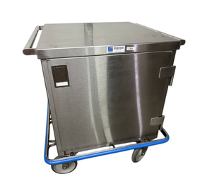 lot 25 image: Pedigo Surgical Case Cart - Robust Stainless Steel Construction, Exterior Push Handles, Minimizes Dirt and Debris Entrapment - Great Condition
