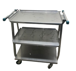 lot 13 image: Stainless Steel 3-Tier Mobile Utility Service Cart - Heavy Duty, Great Use in a Variety of Areas, Stable Movement - Good Condition 