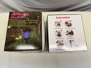 lot 60 image: 2x Solar Bug Zapper LED & UV Light