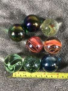 lot 209 image: Lot of 8 Large Collectible Shooter Marbles