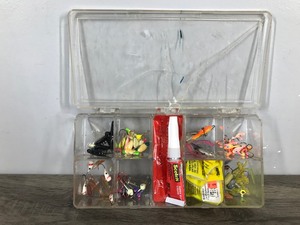 lot 227 image: Plastic Tackle Box Full of Fishing Jigs and More