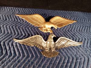 lot 28 image: Whitehall metal eagle and 1 other metal eagle wall hangings