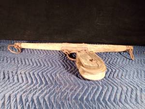 lot 60 image: Vintage ox harness and vintage wood pulley