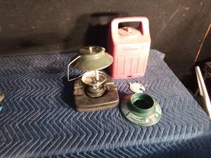 lot 83 image: Coleman propane lantern in red and black case