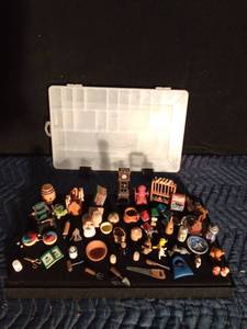 lot 139 image: Bass Pro Shop Organizer Full of Mini Figurines Metal, Wood, Ceramic, Paper, Plastic