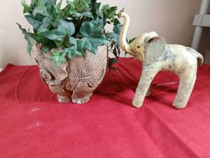 lot 355 image: Elephant Planter and Statue  - Resin