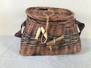 lot 434 image: Wicker Fishing Basket with Straps