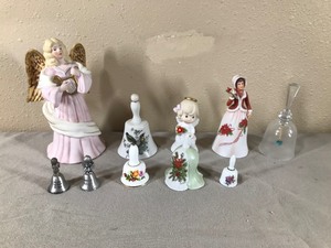 lot 377 image: Lot of Collectible Bells - Metal, Glass and Ceramic