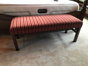 lot 1A image: Upholstered Bench with Wood Frame - Smoke Free
