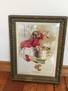 lot 406 image: Framed Picture  - Artist Maud Humphrey A Busy Day