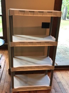 lot 405 image: 4 Tier heavy duty plastic shelf